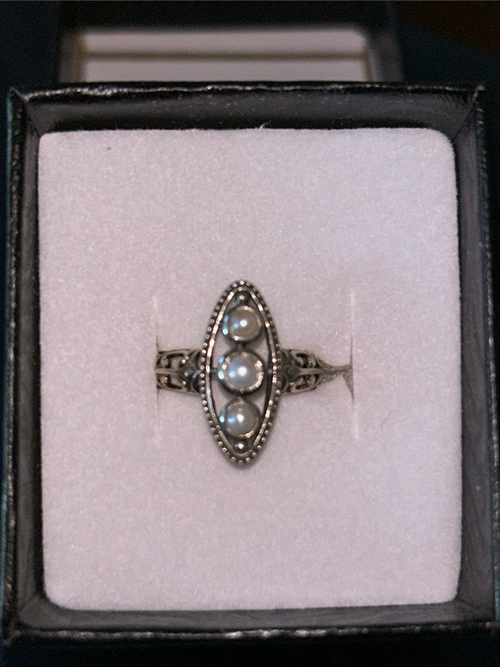Vintage Pearl & Sterling Ring